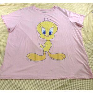 Looney Tunes Tweety Bird Pink 2X Womens T-Shirt